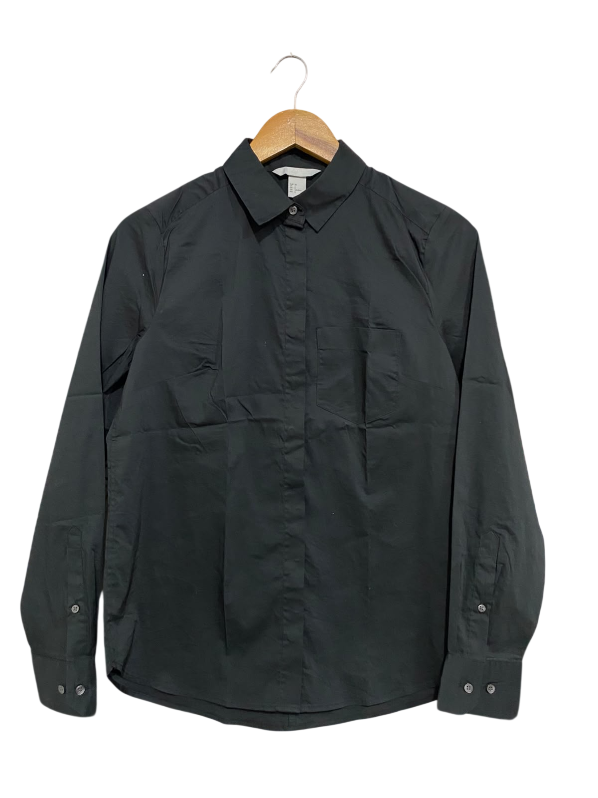 H&M |S| BUST 19| A68| BLACK CLASSIC BUTTON-DOWN COTTON SHIRT