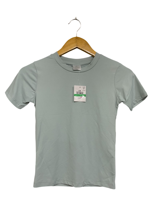 MANGO |XS| BUST 14| A68|  SAGE GREEN CREW-NECK BASIC T-SHIRT