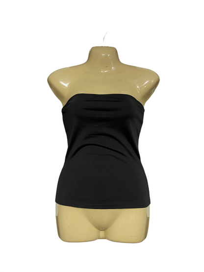 SHEIN |XS| BUST 15| A69| GENERIC BLACK STRAWLESS TUBE TOP