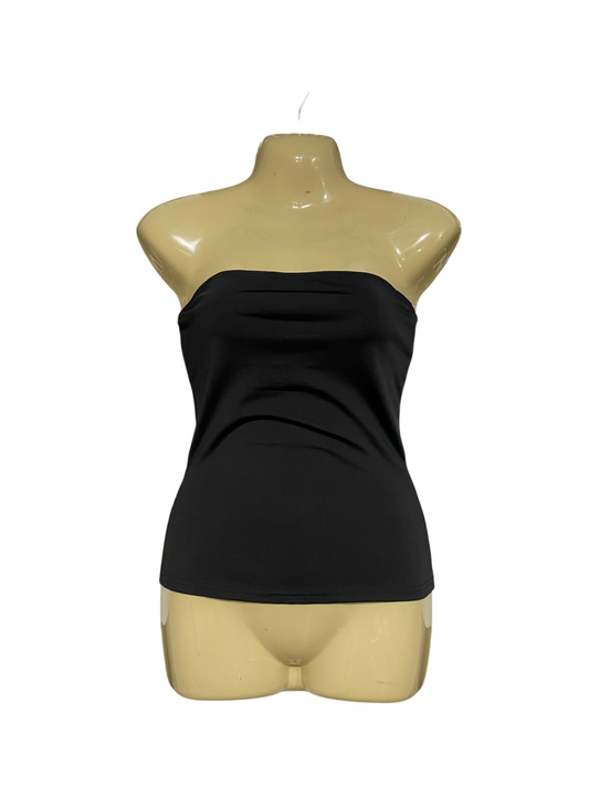 SHEIN |XS| BUST 15| A69| GENERIC BLACK STRAWLESS TUBE TOP