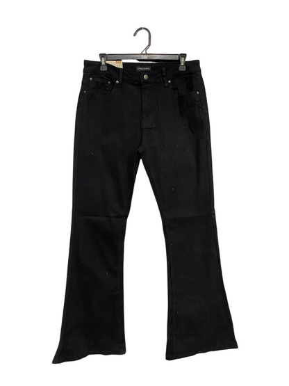 VINTAGE PANTS |L| WAIST 33| A69| BLACK HIGH-RISE FLARE DENIM JEANS