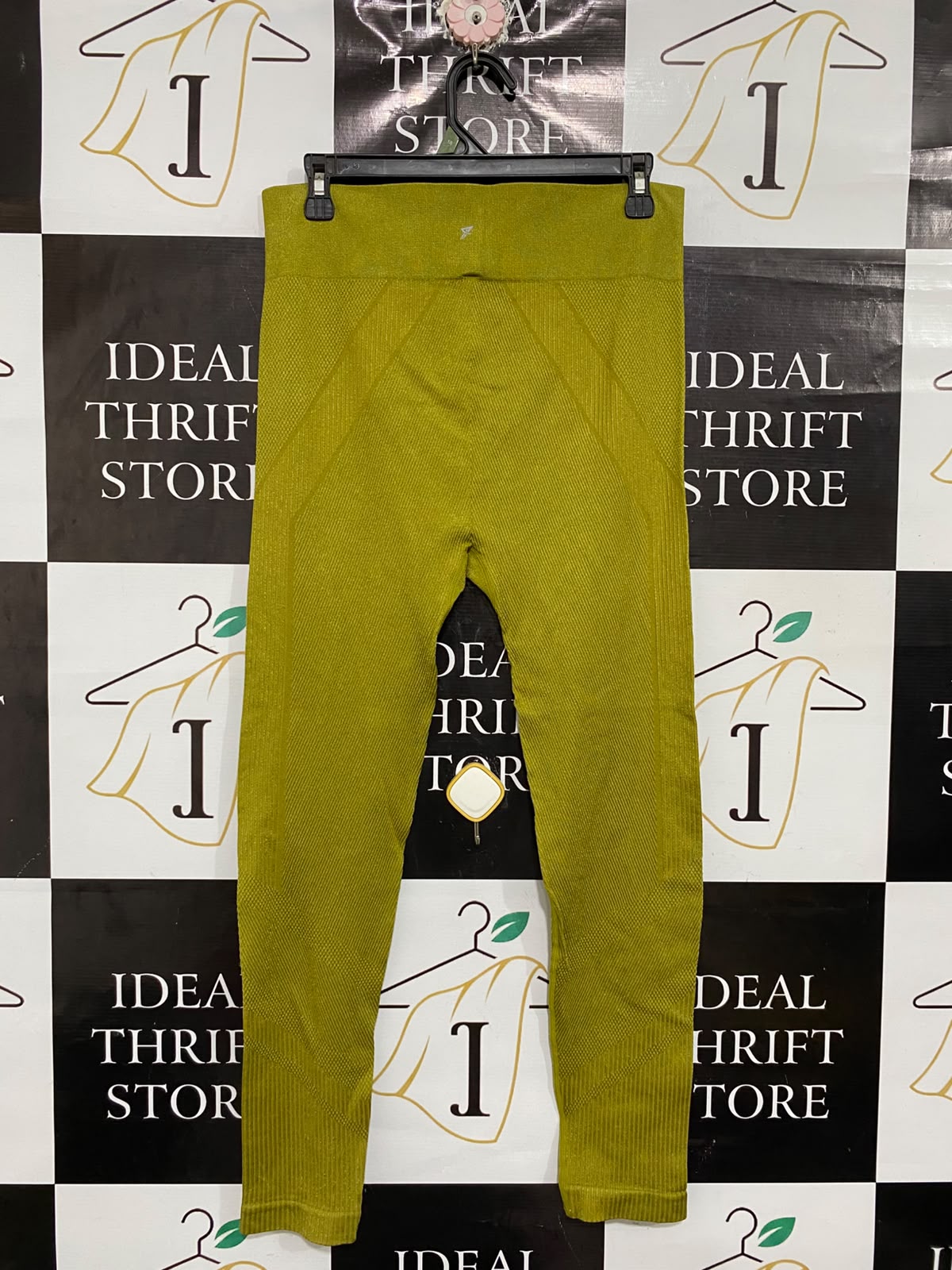 WORK OUT |L| WAIST 30| A69| OLIVE GREEN SEAMLESS HIGH-WAIST ACTIVEWEAR LEGGINGS