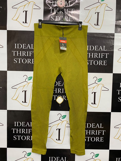 WORK OUT |L| WAIST 30| A69| OLIVE GREEN SEAMLESS HIGH-WAIST ACTIVEWEAR LEGGINGS