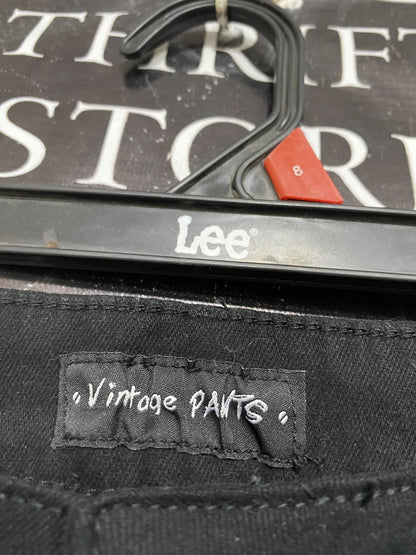 VINTAGE PANTS |L| WAIST 33| A69| BLACK HIGH-RISE FLARE DENIM JEANS