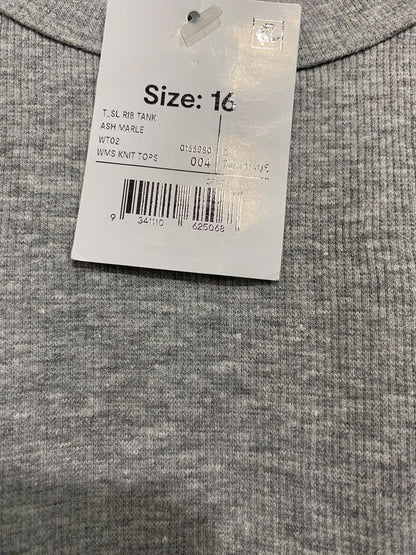 ANKO |M| BUST 17| A69|  GREY RIBBED SLEEVELESS TANK TOP