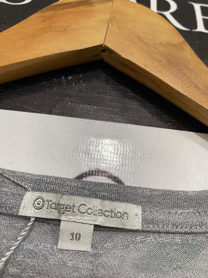 TARGET COLLECTION |M| BUST 19| A69|  GREY BUTTERFLY PRINT SHORT-SLEEVE T-SHIRT