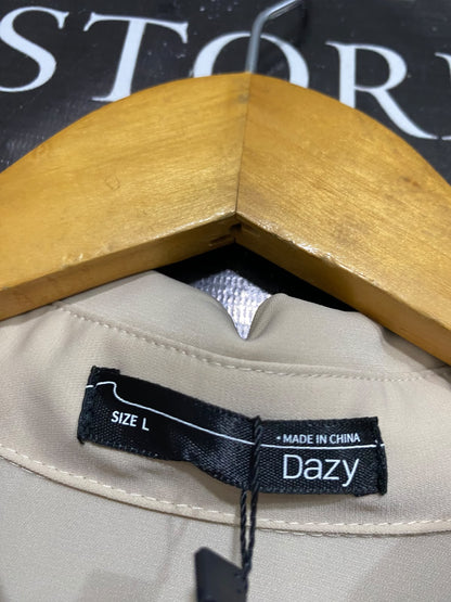 DAZY |L| BUST 24| A69|  BEIGE OVERSIZED BUTTON-DOWN SHIRT