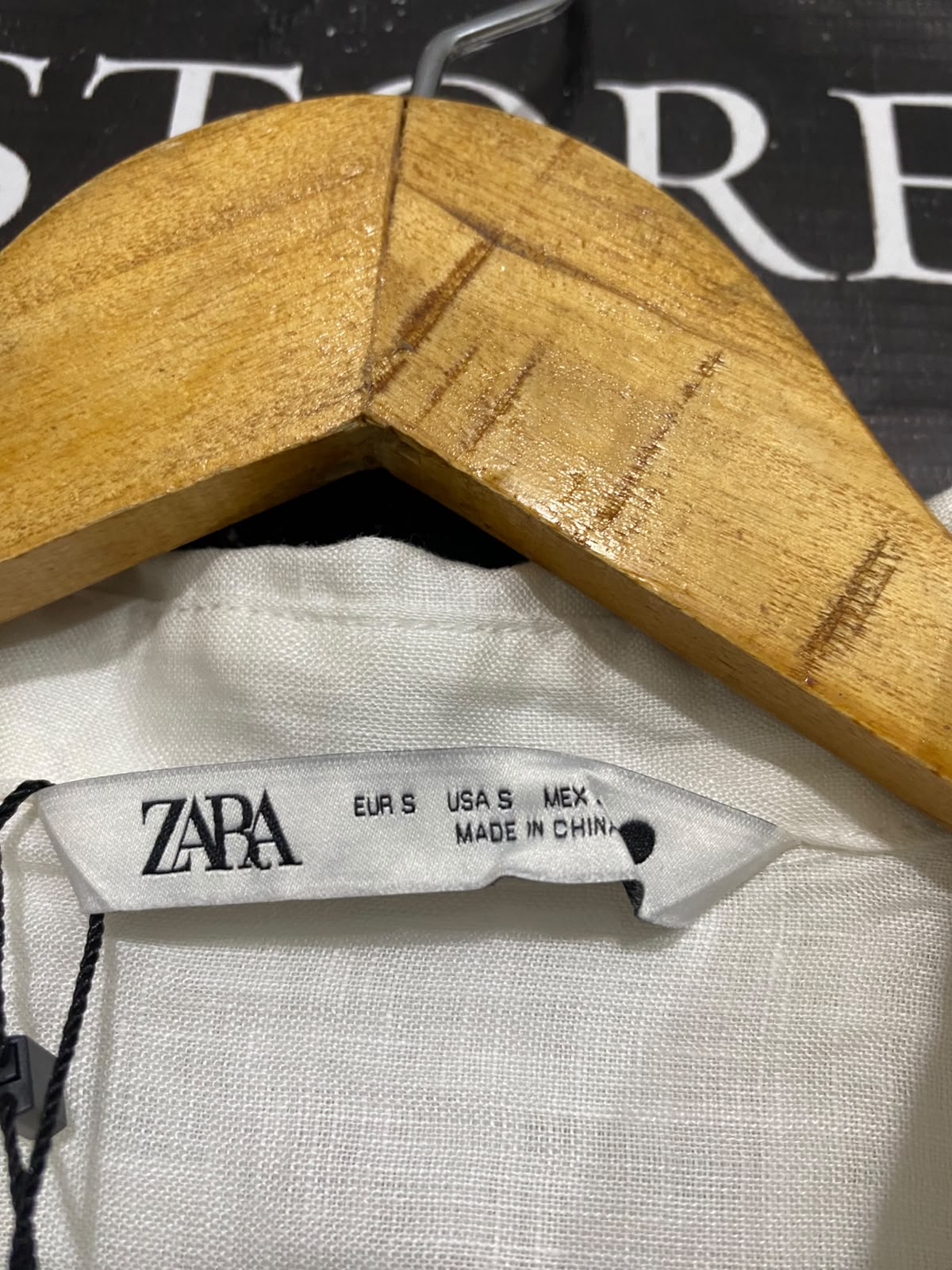 ZARA |S| BUST 24| A69|  WHITE LINEN BLEND OVERSIZED BUTTON-DOWN SHIRT