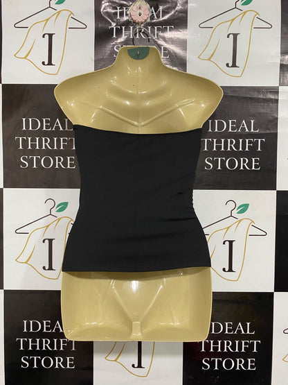 SHEIN |XS| BUST 15| A69| GENERIC BLACK STRAWLESS TUBE TOP