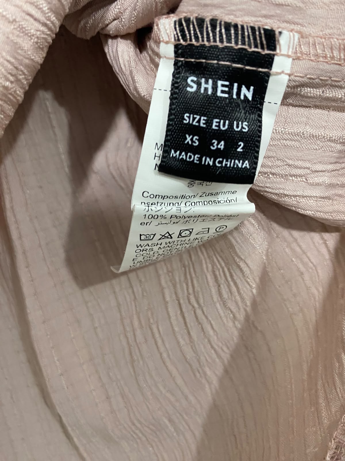 SHEIN |XS| BUST 19| A67| MAUVE PINK TEXTURED LONG-SLEEVE BUTTON-DOWN SHIRT