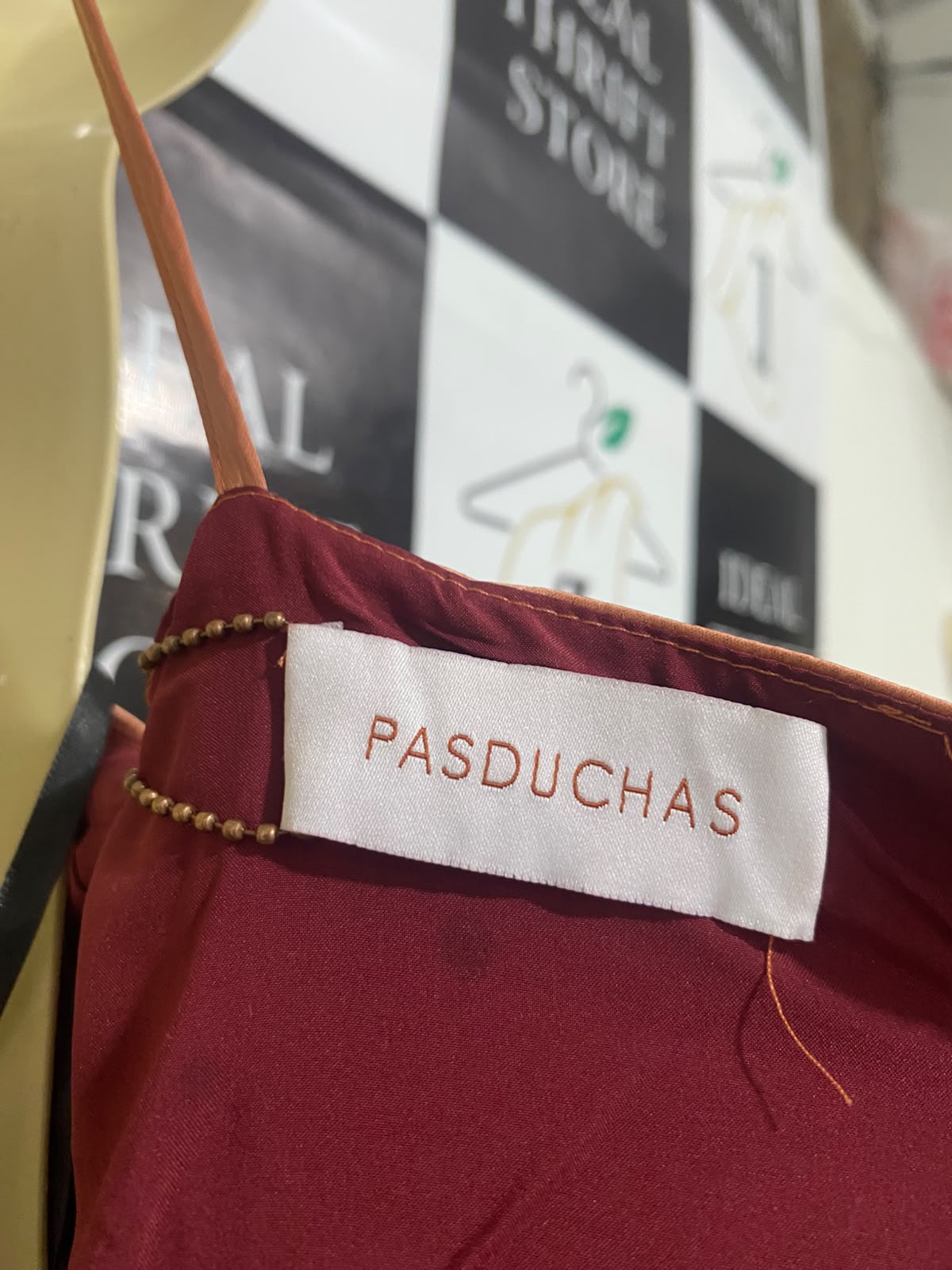 PASDUCHAS |S| BUST 16| A68|  COPPER SILK SATIN RUCHE CUT-OUT CAMI MAXI DRESS