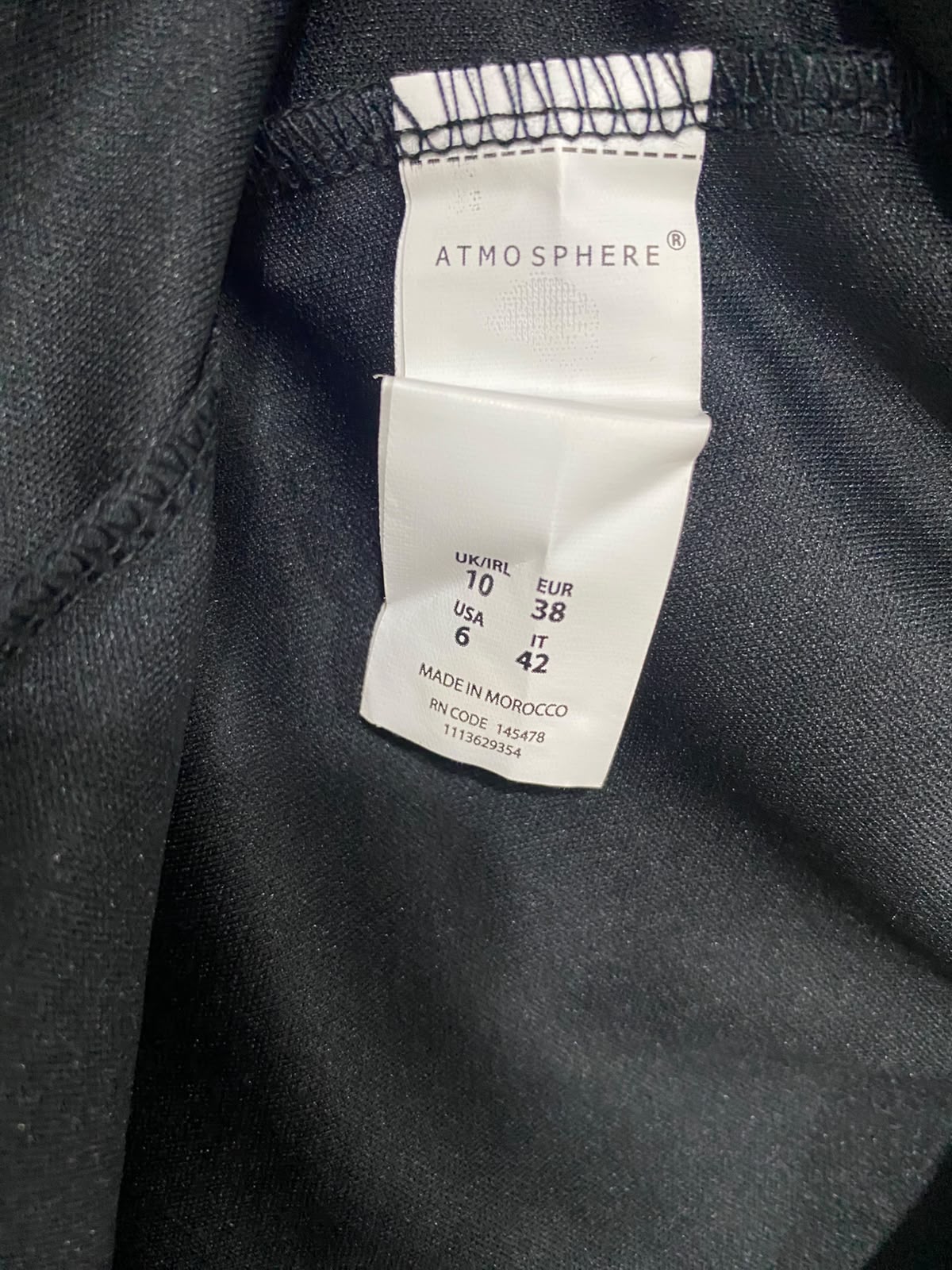 ATMOSPHERE |S| BUST 14| A68| BLACK SILK SATIN CAMI SLIP MIDI DRESS