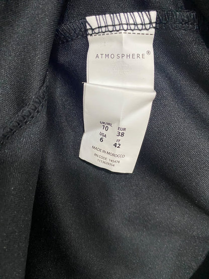 ATMOSPHERE |S| BUST 14| A68| BLACK SILK SATIN CAMI SLIP MIDI DRESS