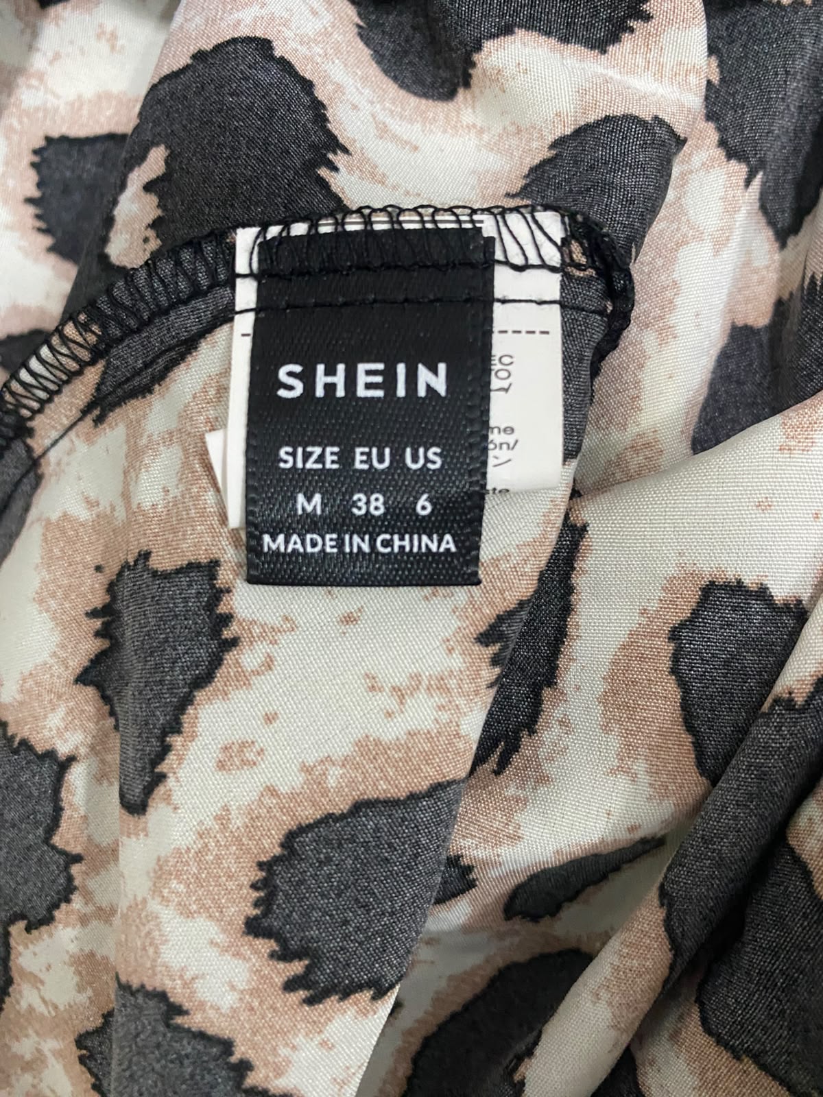 SHEIN |M| BUST 21| A68|  LEOPARD PRINT SHIRT MINI DRESS