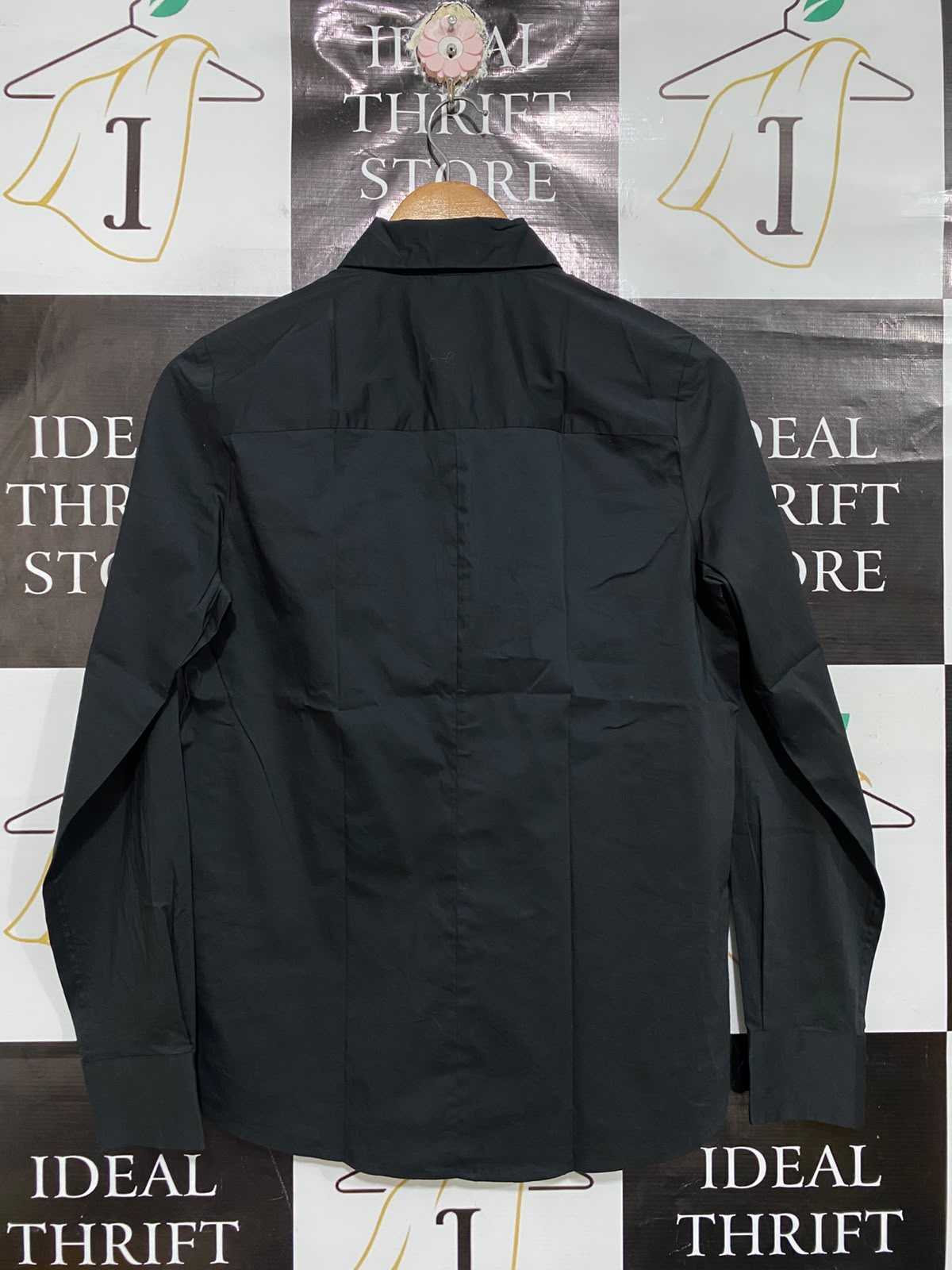 H&M |S| BUST 19| A68| BLACK CLASSIC BUTTON-DOWN COTTON SHIRT