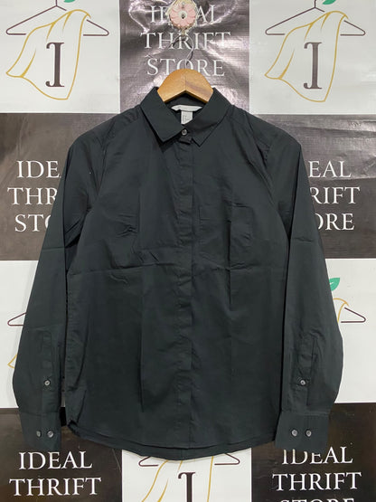 H&M |S| BUST 19| A68| BLACK CLASSIC BUTTON-DOWN COTTON SHIRT