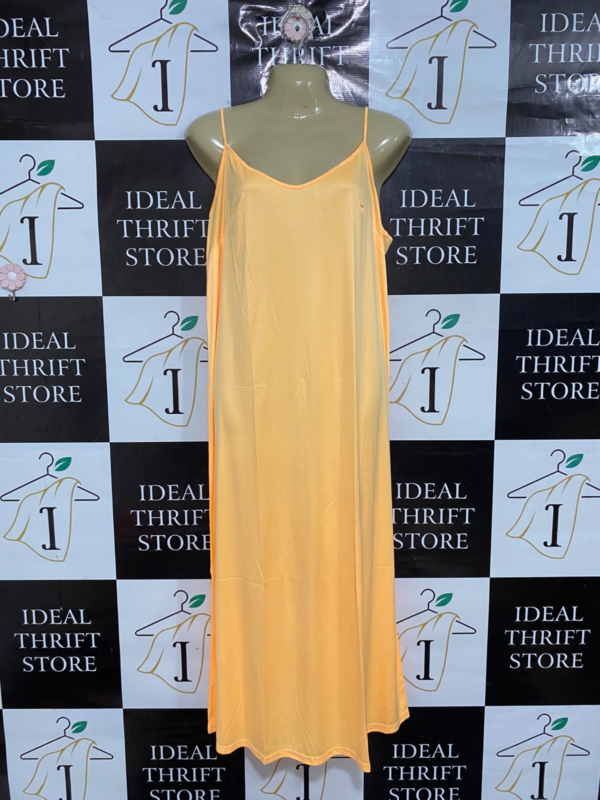 |M| BUST 19| A68| PEACH SLIP MAXI DRESS