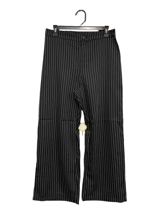 SHEIN |L| WAIST 30| A69| BLACK & WHITE PINSTRIPE WIDE-LEG TROUSERS