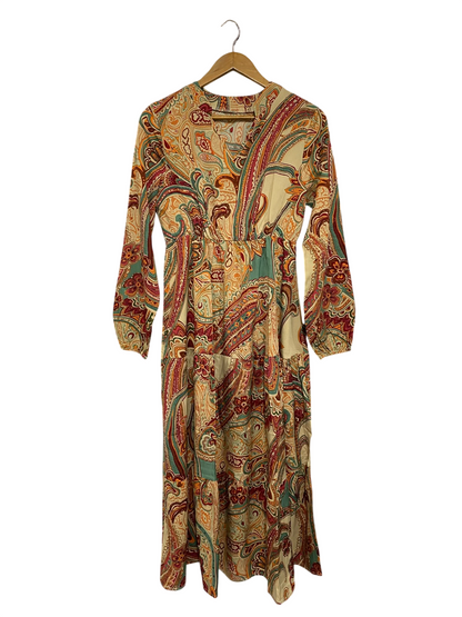 SHEIN |M| BUST 18| A69| MULTICOLOR PAISLEY & BOHEMIAN PRINT MIDI DRESS