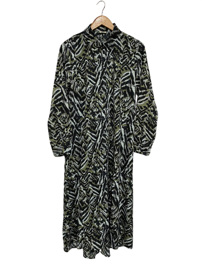JDY |L| BUST 21| A69| OLIVE & BLACK ABSTRACT ZEBRA PRINT SHIRT DRESS