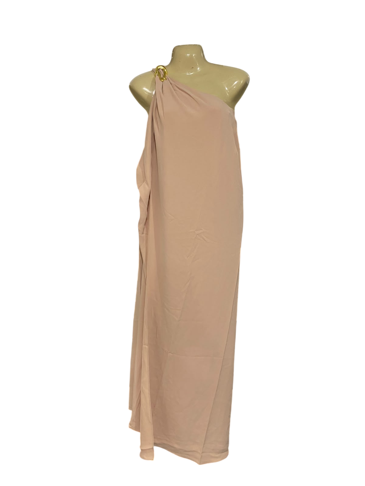 H&M |XL| BUST 19| A70| BEIGE ONE-SHOULDER DRAPED MAXI DRESS
