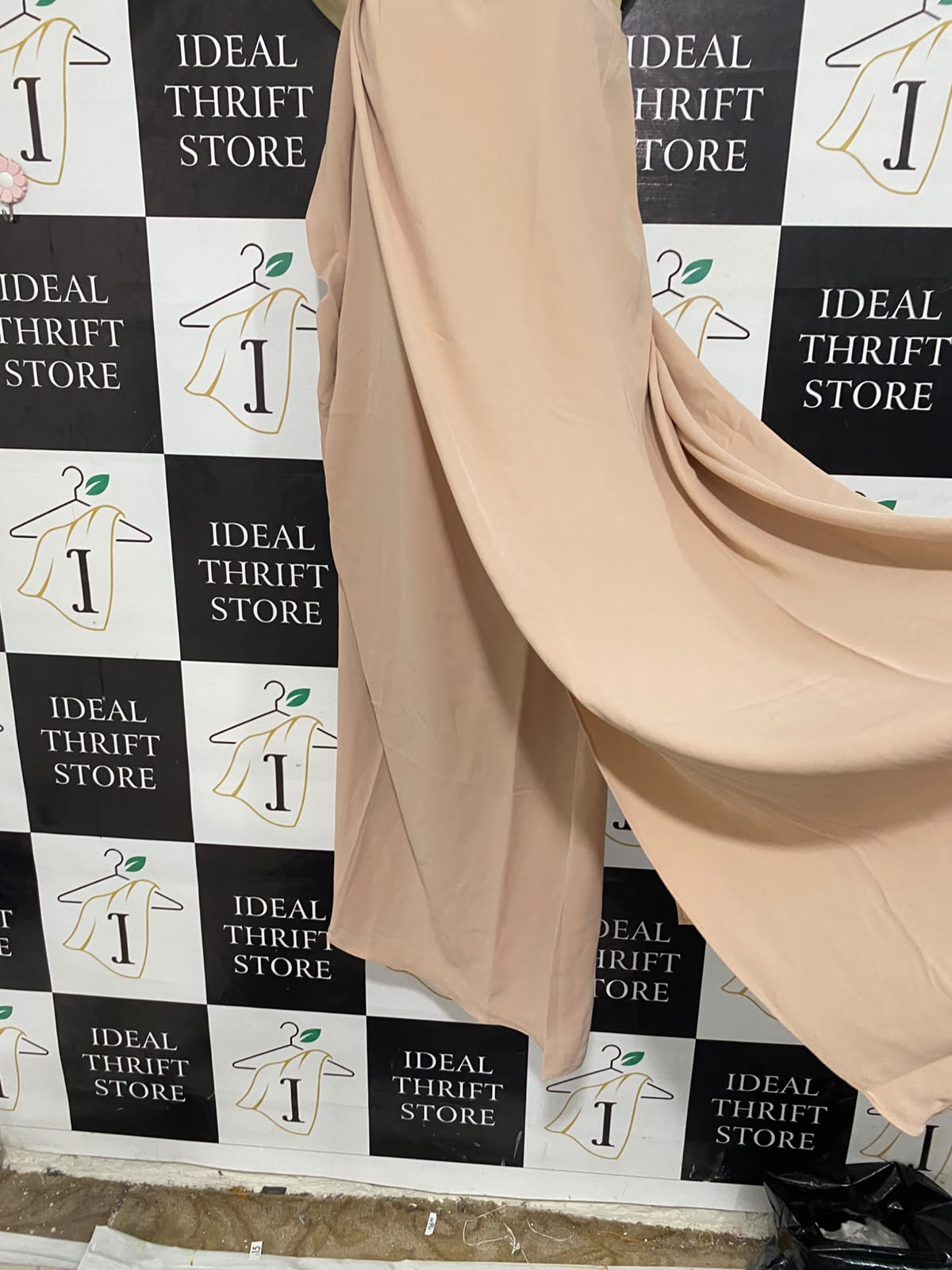 H&M |XL| BUST 19| A70| BEIGE ONE-SHOULDER DRAPED MAXI DRESS