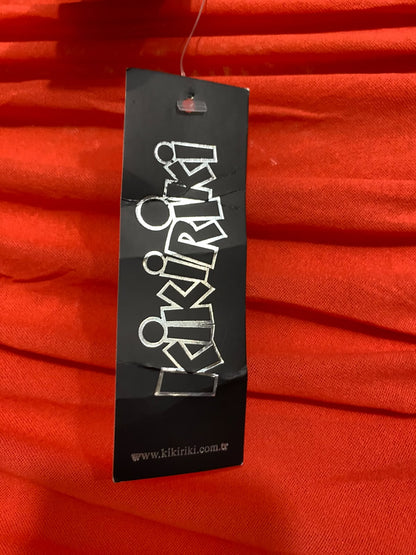 KIKIRIKI |M| BUST 15| A69| ORANGE STRAPLESS RUCHED BODYCON MINI DRESS