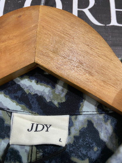 JDY |L| BUST 21| A69| OLIVE & BLACK ABSTRACT ZEBRA PRINT SHIRT DRESS