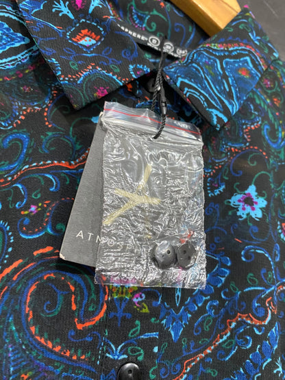 ATMOSPHERE |M| BUST 22| A69|  MULTICOLOR PAISLEY PRINT HIGH-LOW SHIRT