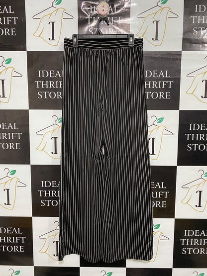 ET VOUS |L| WAIST 32| A69| BLACK & WHITE STRIPED WIDE-LEG TROUSERS