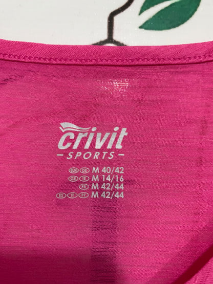 CRIVIT |M| BUST 19| A69| PINK V-NECK ACTIVEWEAR SHORT-SLEEVE T-SHIRT