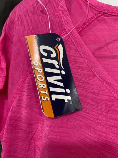 CRIVIT |M| BUST 19| A69| PINK V-NECK ACTIVEWEAR SHORT-SLEEVE T-SHIRT