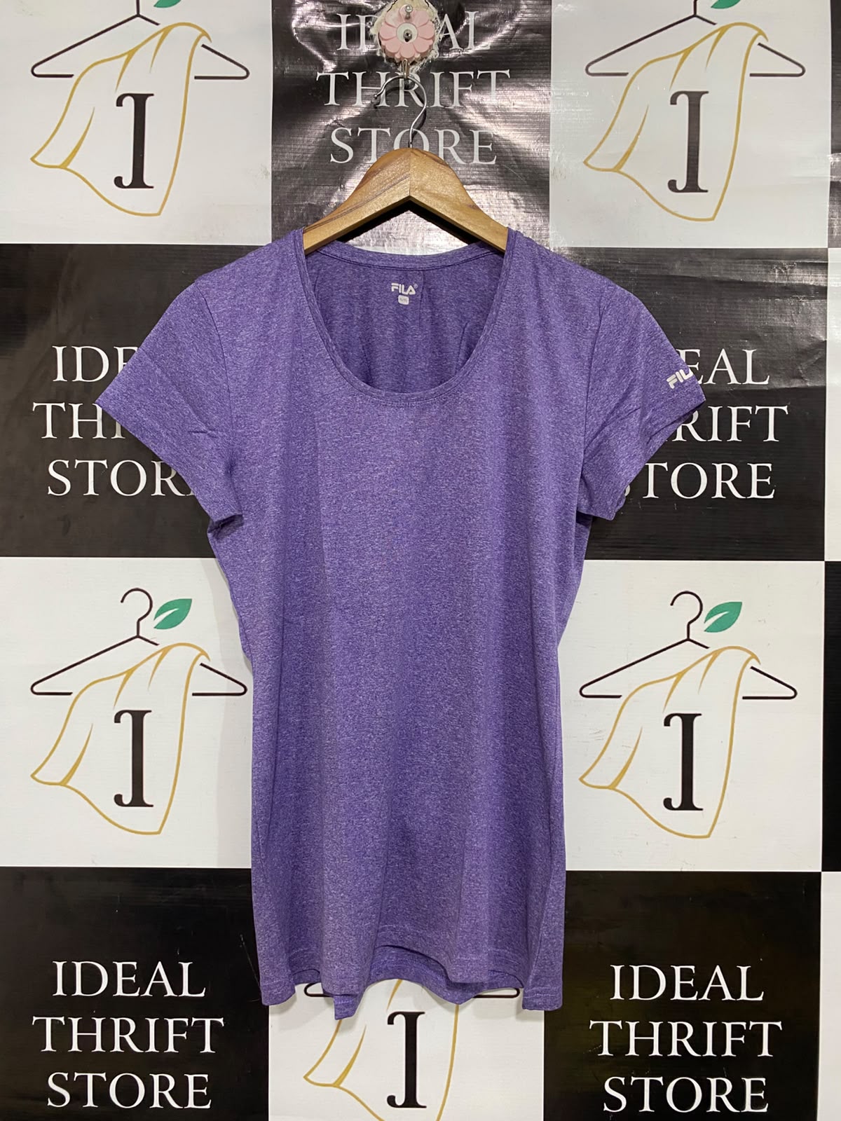 FILA |XL| BUST 19| A69| PURPLE MARLED ACTIVEWEAR SHORT-SLEEVE T-SHIRT