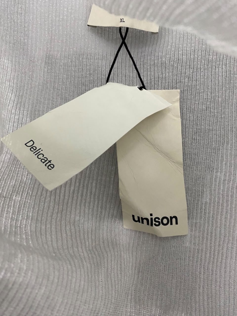 UNISON |XS| BUST 15| A69| GREY METALLIC SHIMMER RIBBED T-SHIRT