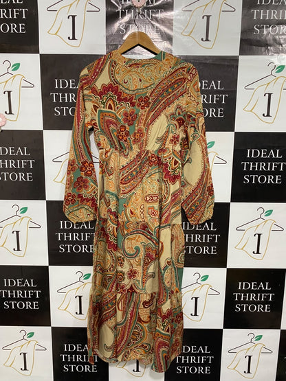 SHEIN |M| BUST 18| A69| MULTICOLOR PAISLEY & BOHEMIAN PRINT MIDI DRESS