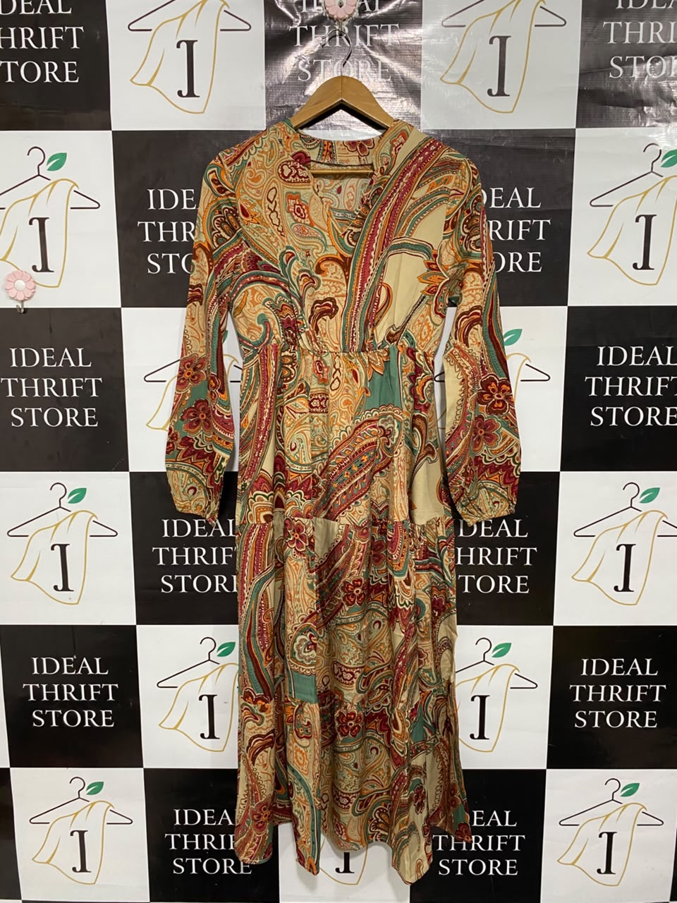 SHEIN |M| BUST 18| A69| MULTICOLOR PAISLEY & BOHEMIAN PRINT MIDI DRESS