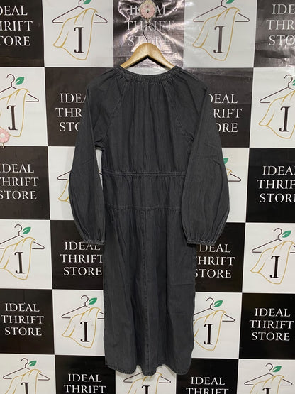 TU WOMAN |M| BUST 18| A69| GREY DENIM BUTTON-DOWN MIDI DRESS