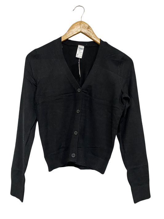 ANKO  |S | BUST 17 | A70| BLACK V-NECK BUTTON-DOWN KNIT CARDIGAN