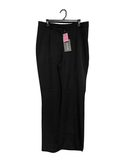 PRETTYLITTLETHING |XL |WAIST 36 | A70|  BLACK TAILORED WIDE-LEG TROUSERS