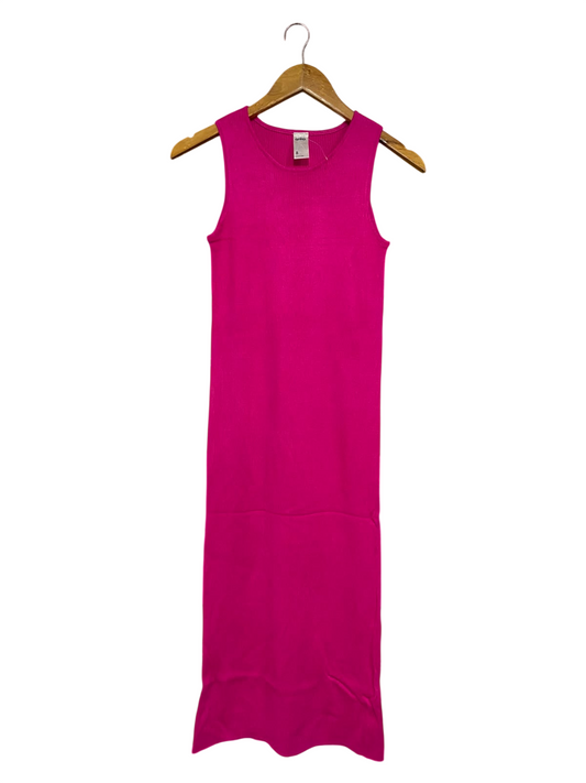ANKO |S| BUST 13| A70| HOT PINK RIBBED SLEEVELESS MAXI DRESS