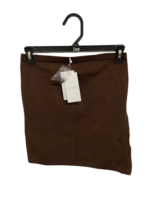 KOOKAÏ |S| WAIST 26| A70|  BROWN SHIMMER KNIT MINI SKIRT