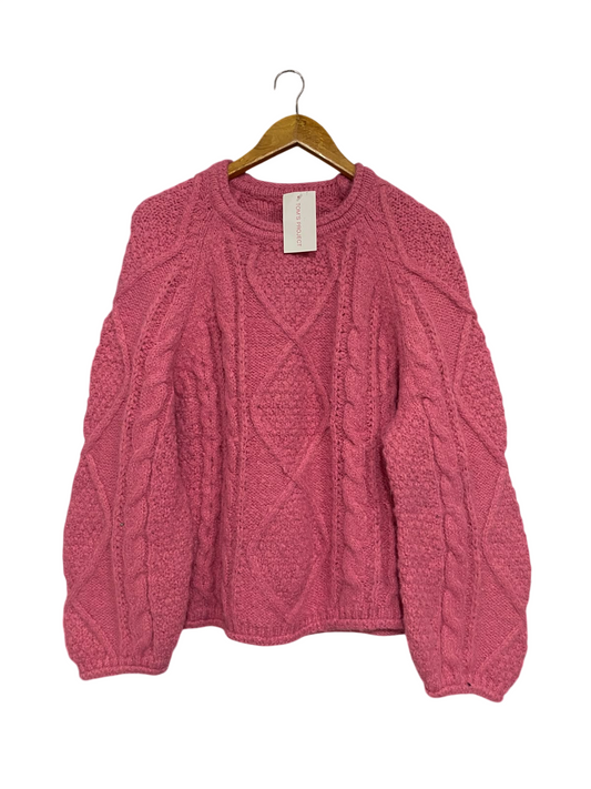 TOM'S PROJECT |M| BUST 23| A70|  PINK CHUNKY CABLE-KNIT SWEATER