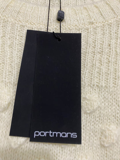 PORTMANS |S| BUST 20| A70|  OFF-WHITE BOBBLE-TEXTURE CREW-NECK SWEATER