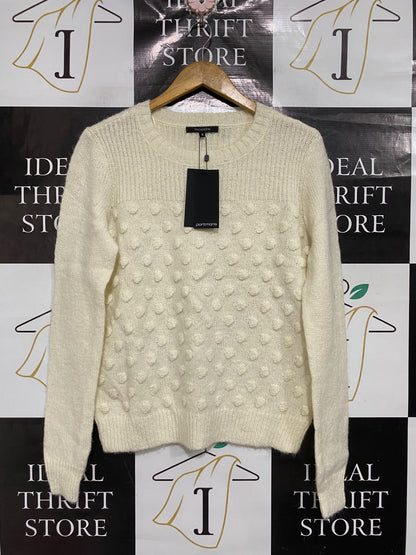 PORTMANS |S| BUST 20| A70|  OFF-WHITE BOBBLE-TEXTURE CREW-NECK SWEATER