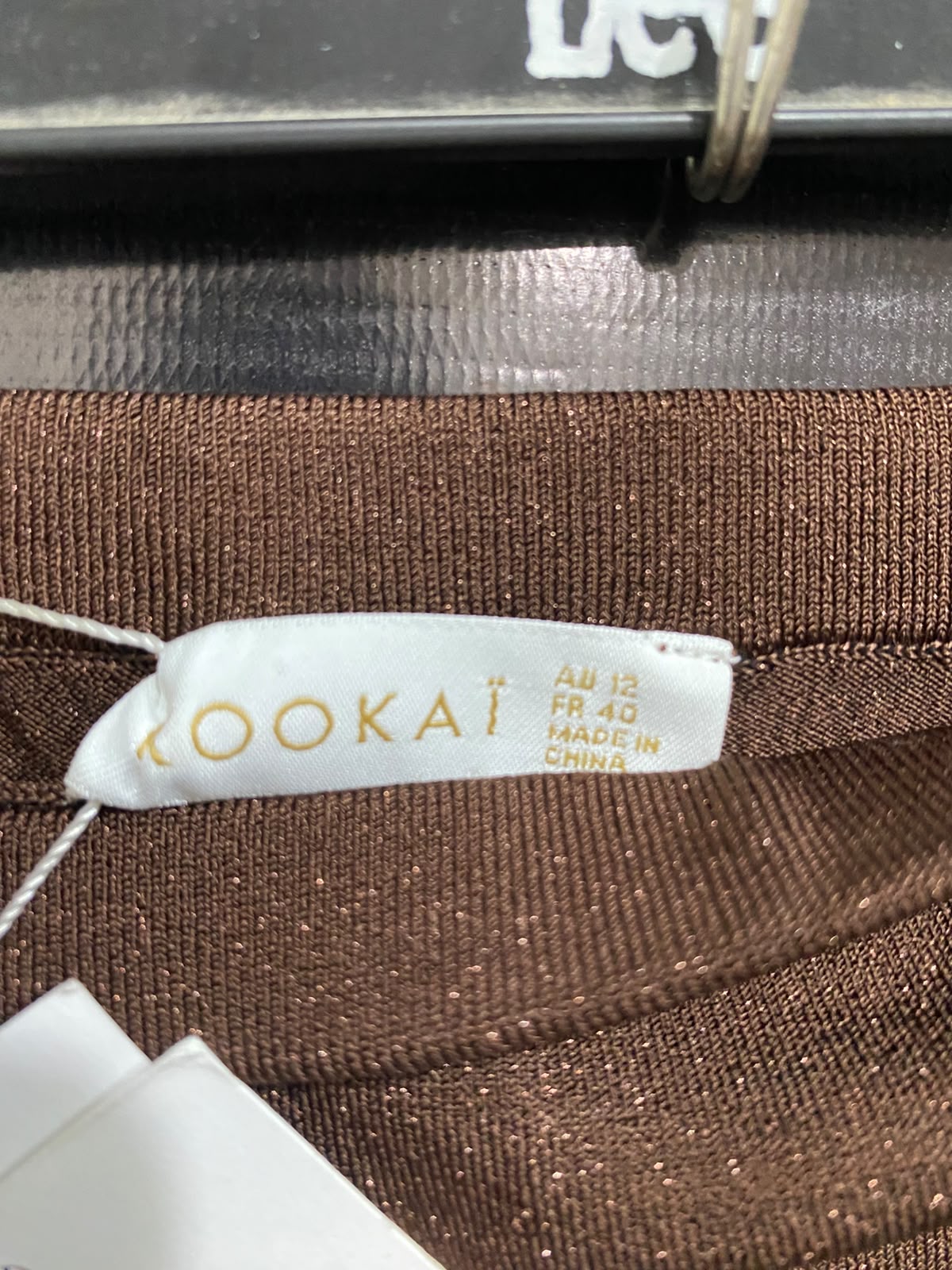 KOOKAÏ |S| WAIST 26| A70|  BROWN SHIMMER KNIT MINI SKIRT