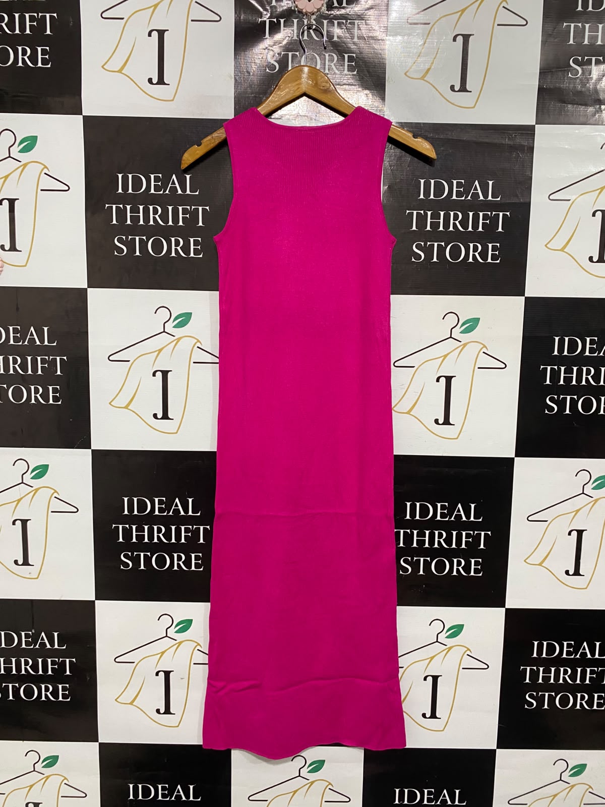 ANKO |S| BUST 13| A70| HOT PINK RIBBED SLEEVELESS MAXI DRESS