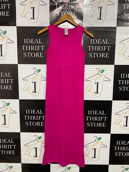 ANKO |S| BUST 13| A70| HOT PINK RIBBED SLEEVELESS MAXI DRESS