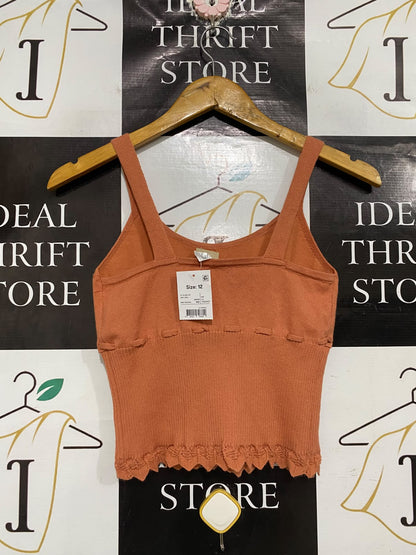 ANKO |M| BUST 13| A70| TERRACOTTA CORSET-STYLE KNIT CAMI TOP