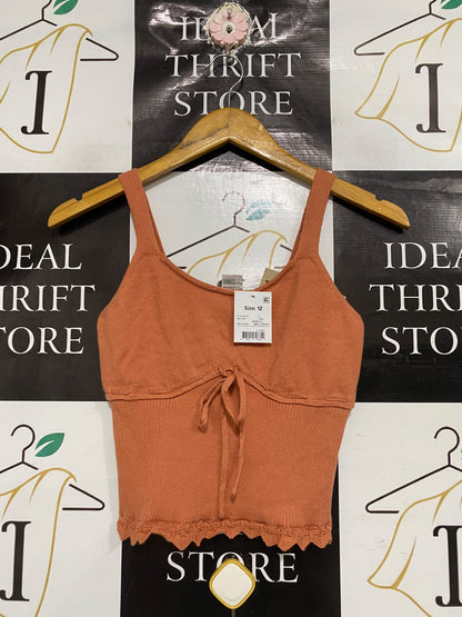 ANKO |M| BUST 13| A70| TERRACOTTA CORSET-STYLE KNIT CAMI TOP