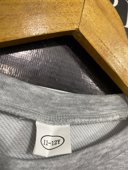 |XS| A70| GREY CROPPED SWEATSHIRT & WIDE-LEG JOGGER TRACKSUIT SET